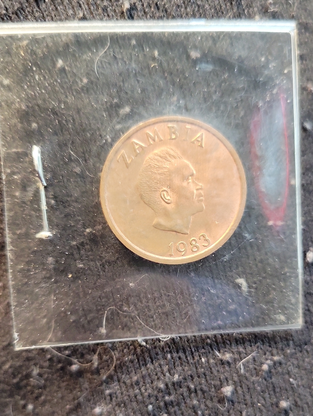 Zambia 1983 Copper 2 Ngwfe Coin - Brown Finish